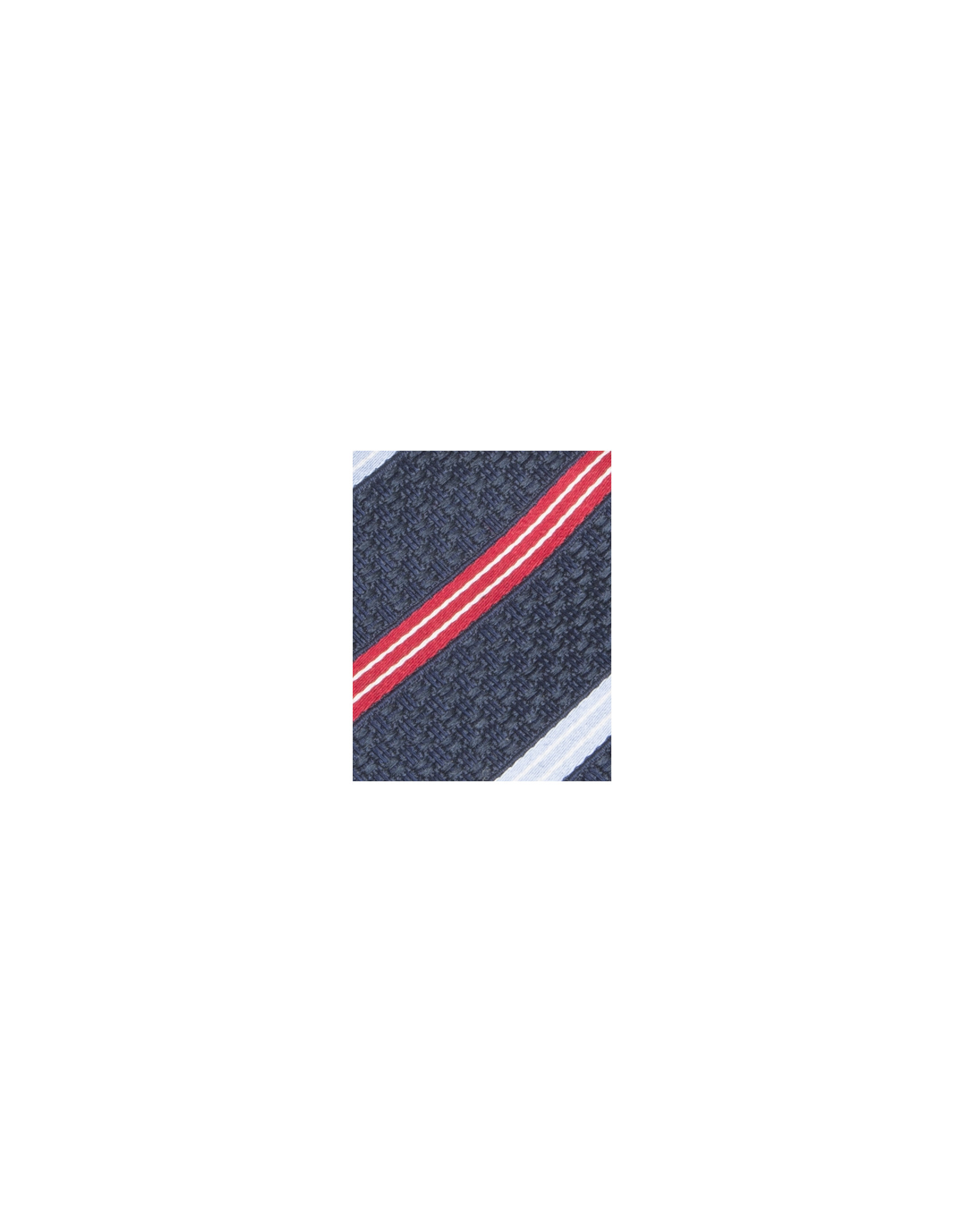Red and white striped tie