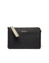Bolso clutch piel saffiano negro/dorado Lisa