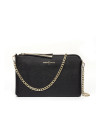 Bolso clutch piel saffiano negro/dorado Lisa