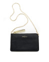 Bolso clutch piel saffiano negro/dorado Lisa