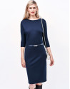 Vestido cuello barco azul