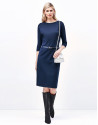 Vestido cuello barco azul