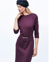 Vestido cuello barco berenjena