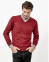Jersey cuello pico granate