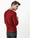 Jersey cuello pico granate