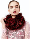 Burgundy fox fur collar