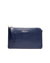 Bolso clutch piel saffiano azul marino Lisa