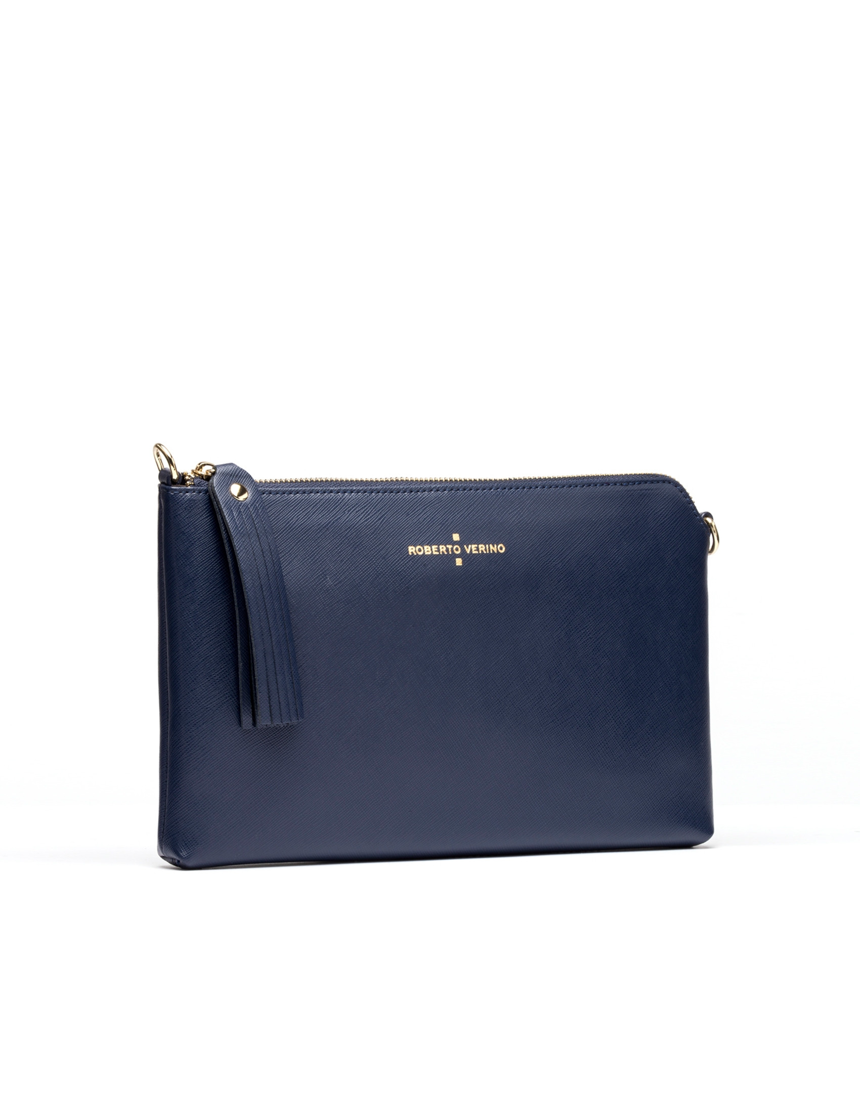 Navy Saffiano leather Lisa Clutch 