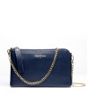 Bolso clutch piel saffiano azul marino Lisa