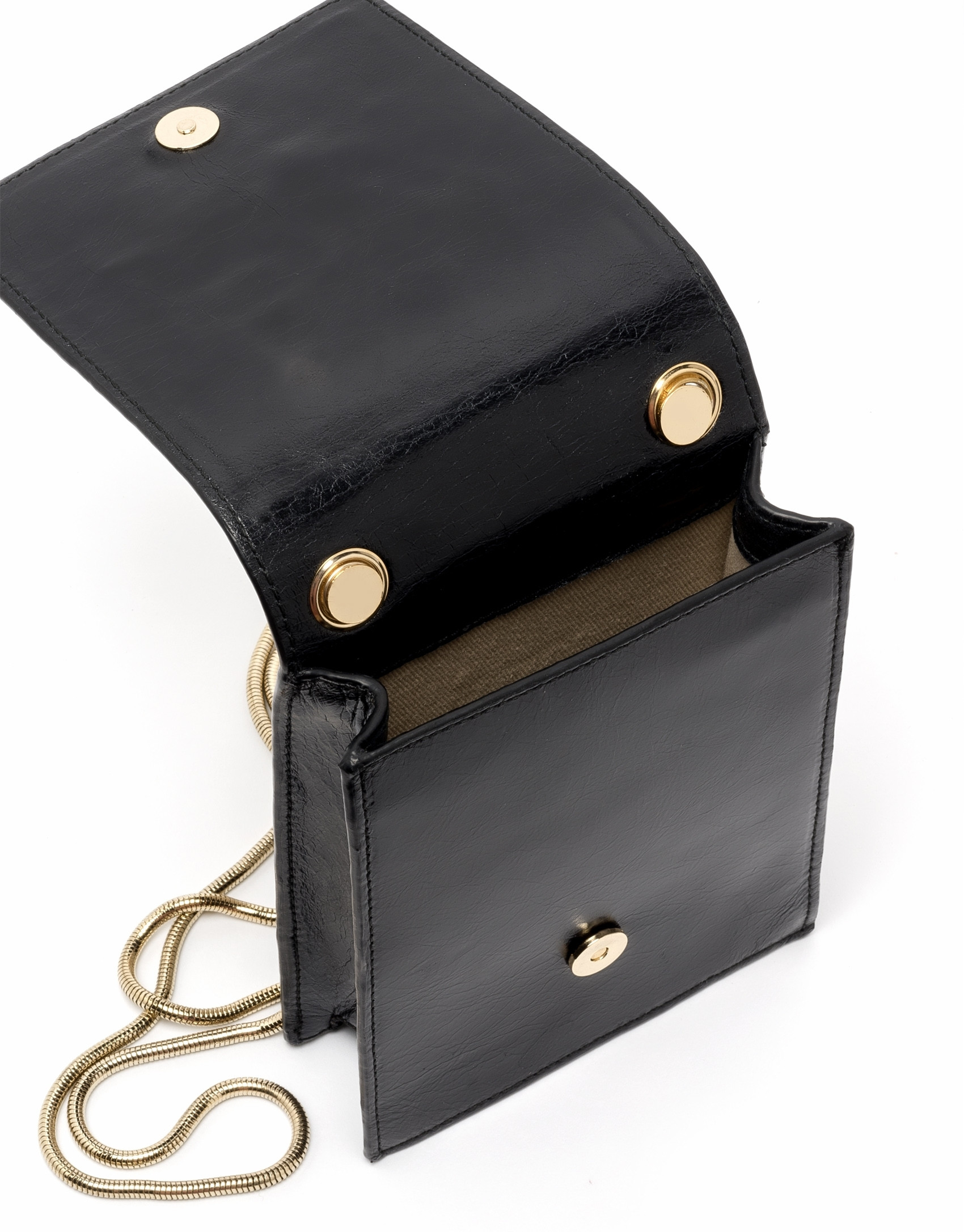 Bolso mini shoulder piel negra Eme