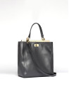 Bolso tote piel antracita Baver nano