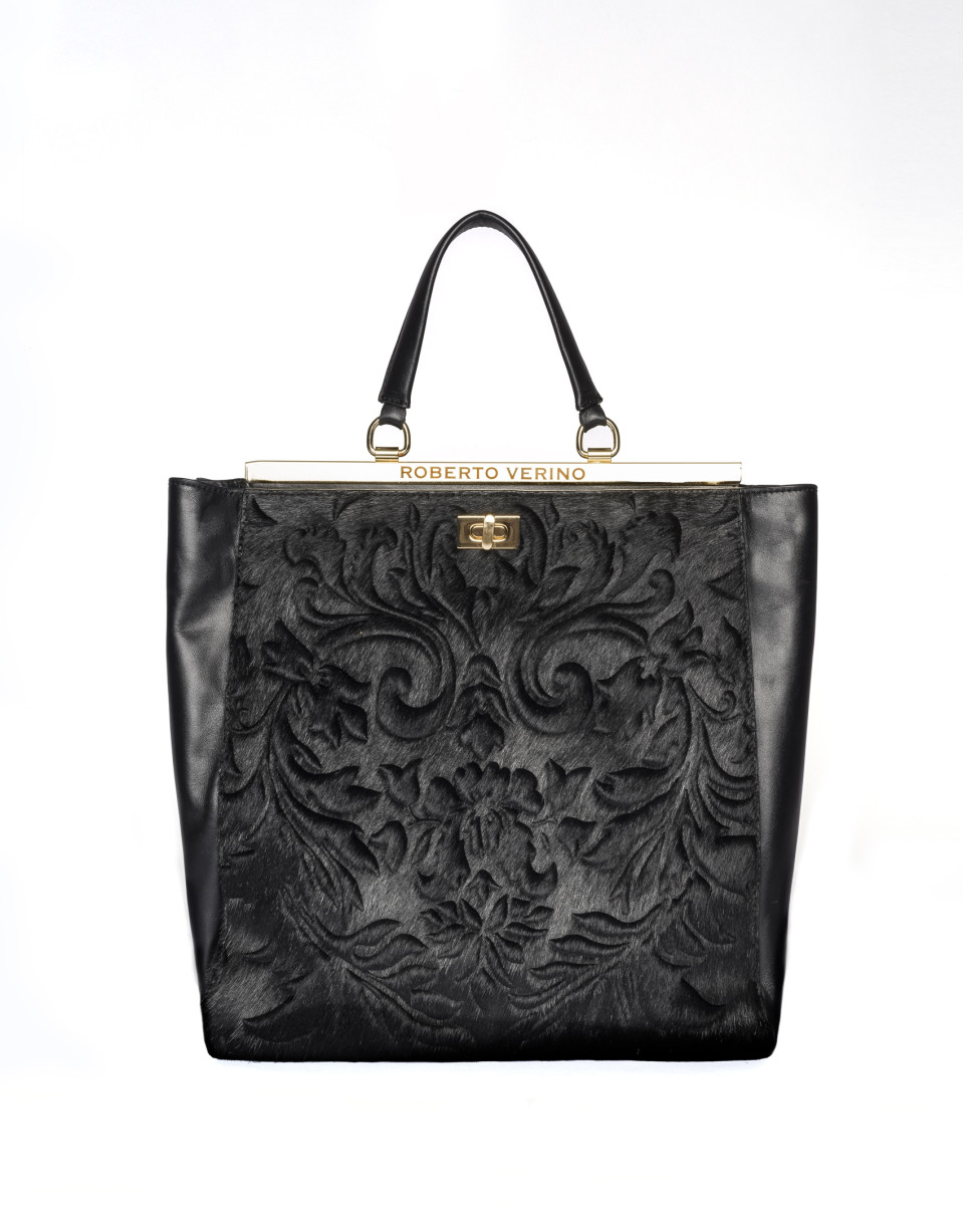 Bolso tote piel negro Baver