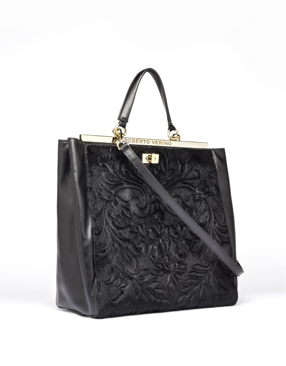 Bolso tote piel negro Baver
