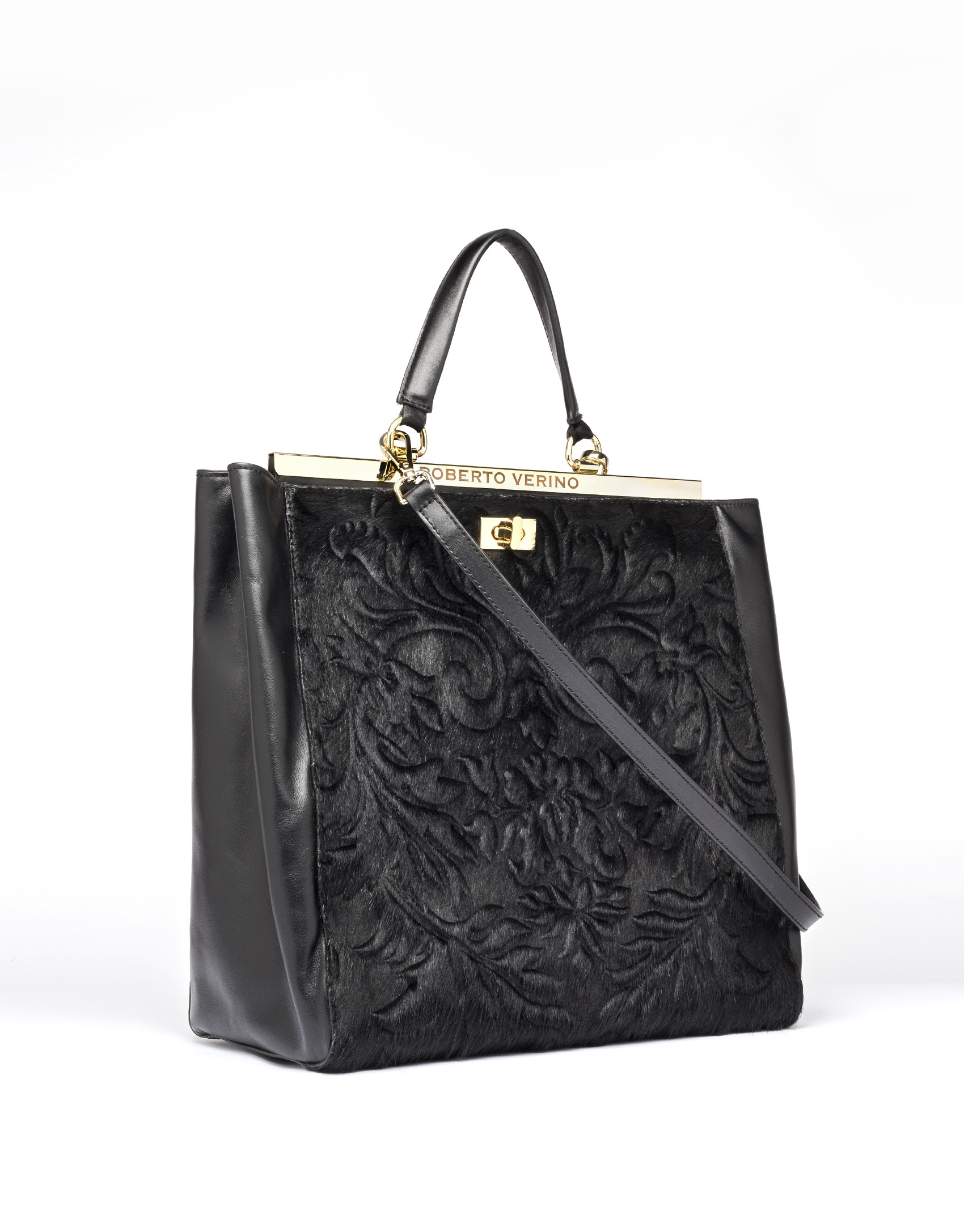 Bolso tote piel negro Baver