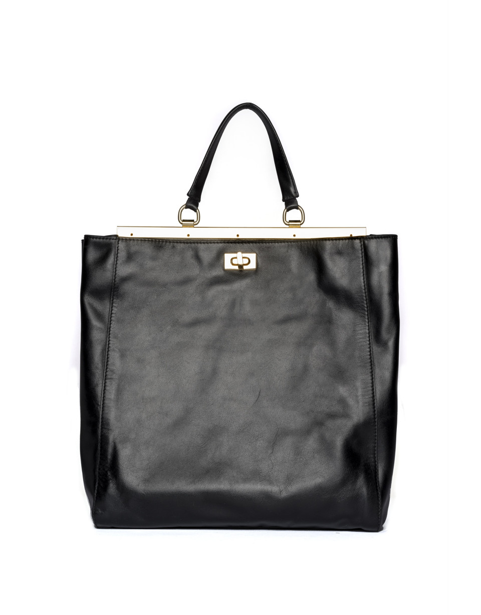 Bolso tote piel negro Baver