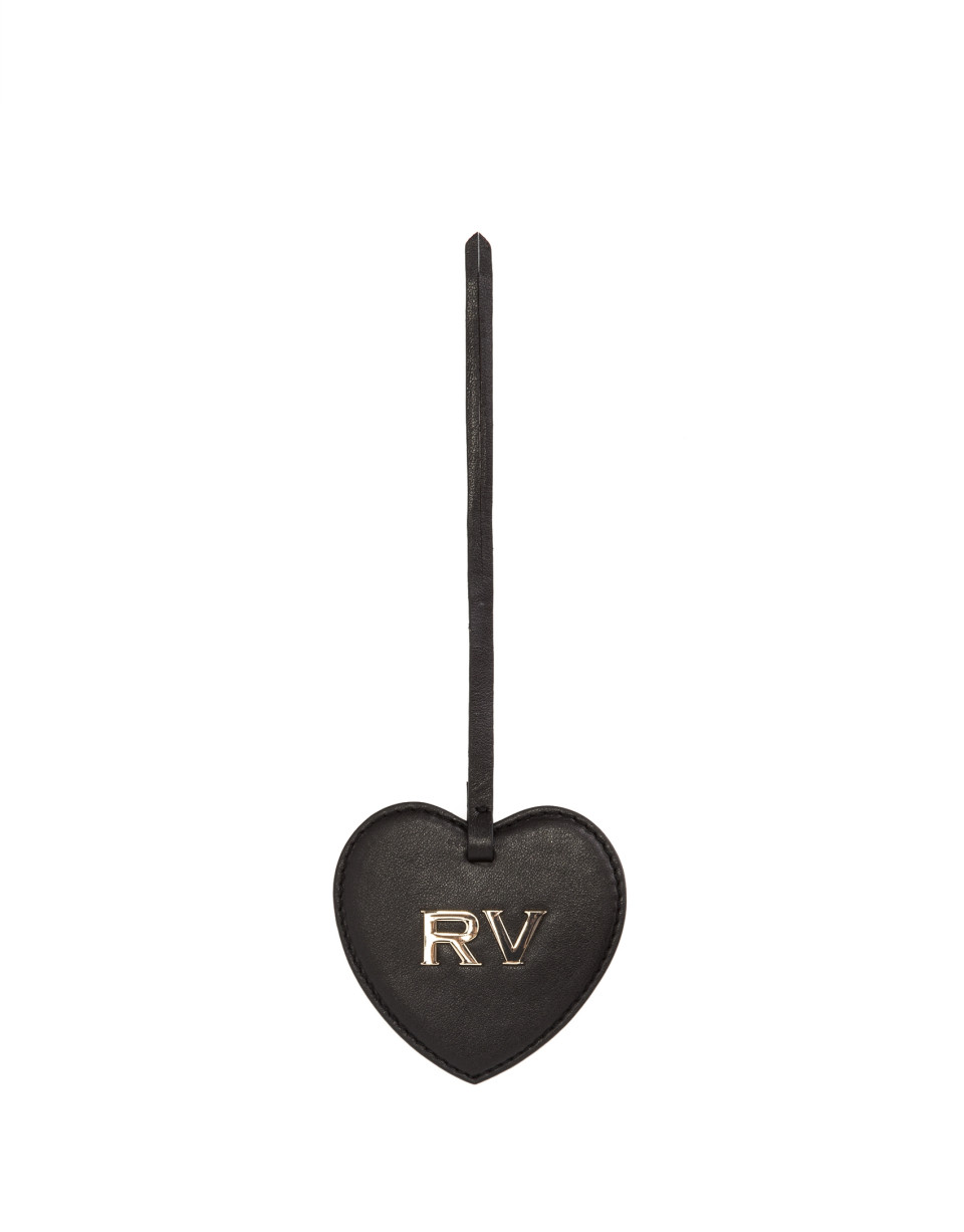 Charm corazón piel marrón oscuro