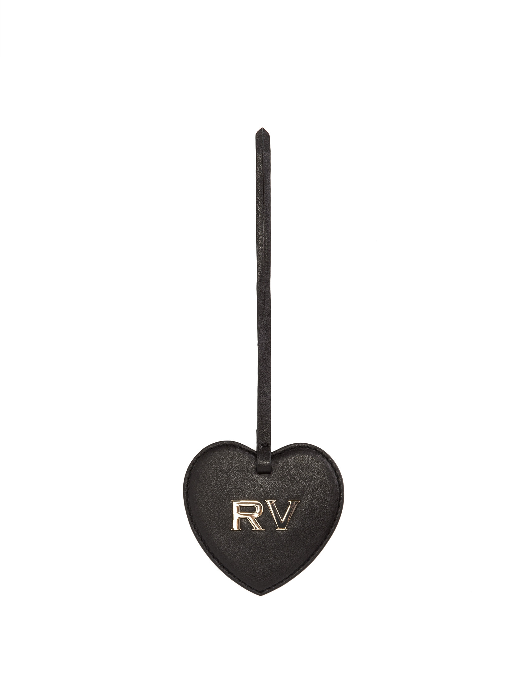 Dark brown heart-shaped leather charm