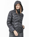 Black short hooded ski jacket 