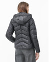 Black short hooded ski jacket 