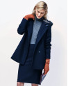 Blue hooded three quarter jacket
