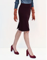 Aubergine straight skirt
