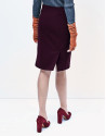 Aubergine straight skirt