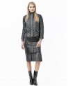 Black embossed alligator leather skirt