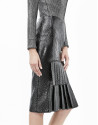 Black embossed alligator leather skirt