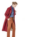 Tile-colored chiffon pants
