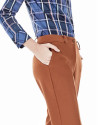 Tile-colored chiffon pants