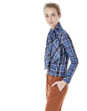 Tile-colored chiffon pants