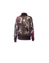 Mohair floral print wine pullover