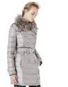 Long grey windbreaker with hood