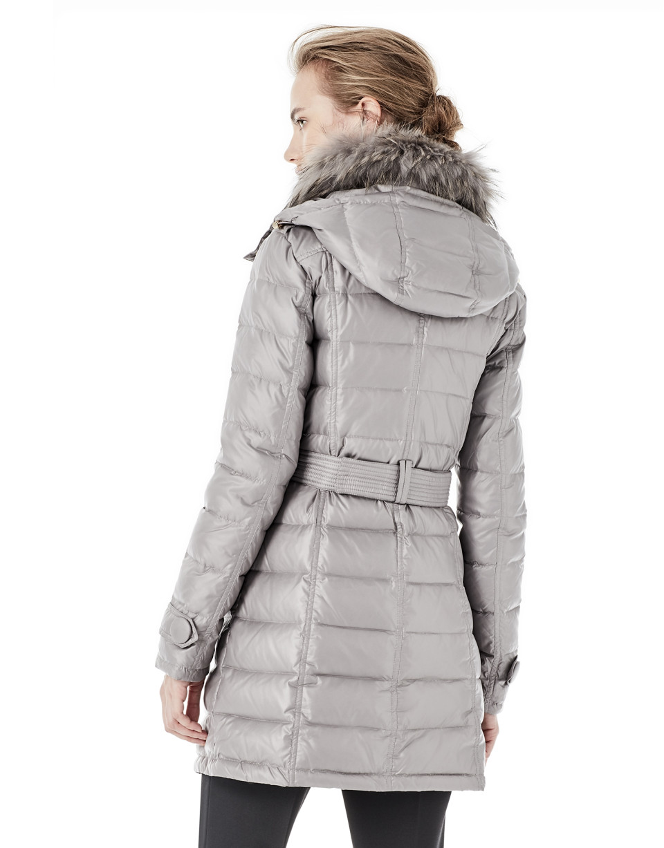 Long grey windbreaker with hood