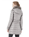 Long grey windbreaker with hood