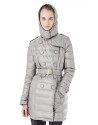 Long grey windbreaker with hood