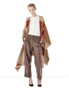Brown geometric print cape