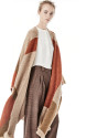Brown geometric print cape