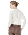 Blusa cuello redondo blanco roto