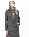 Gray herringbone tweed coat