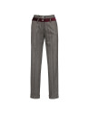 Grey pants contrasting velvet