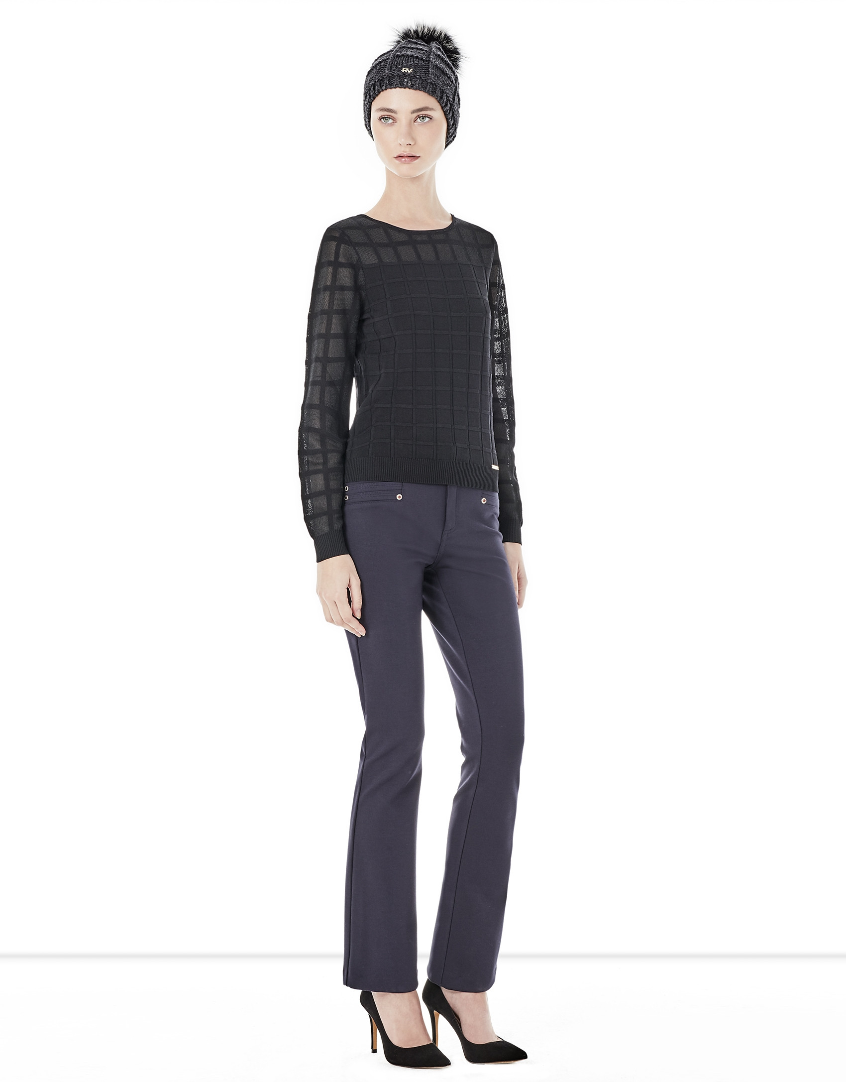 Black checked sweater