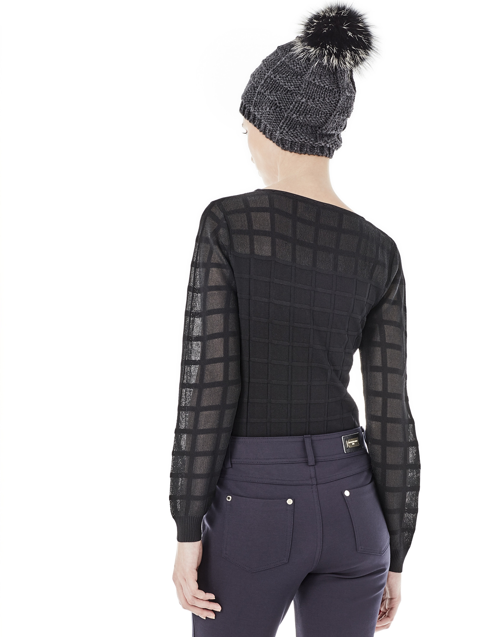 Black checked sweater