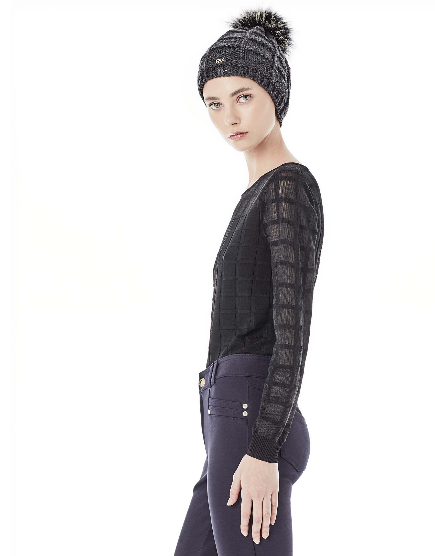 Black checked sweater