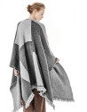 Gray geometric print cape