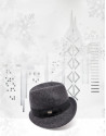 Gray short brim hat