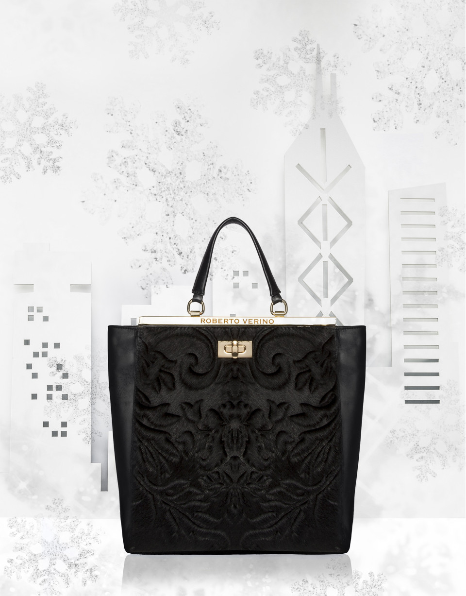 Bolso tote piel negro Baver