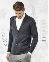 Chaqueta lana merino azul