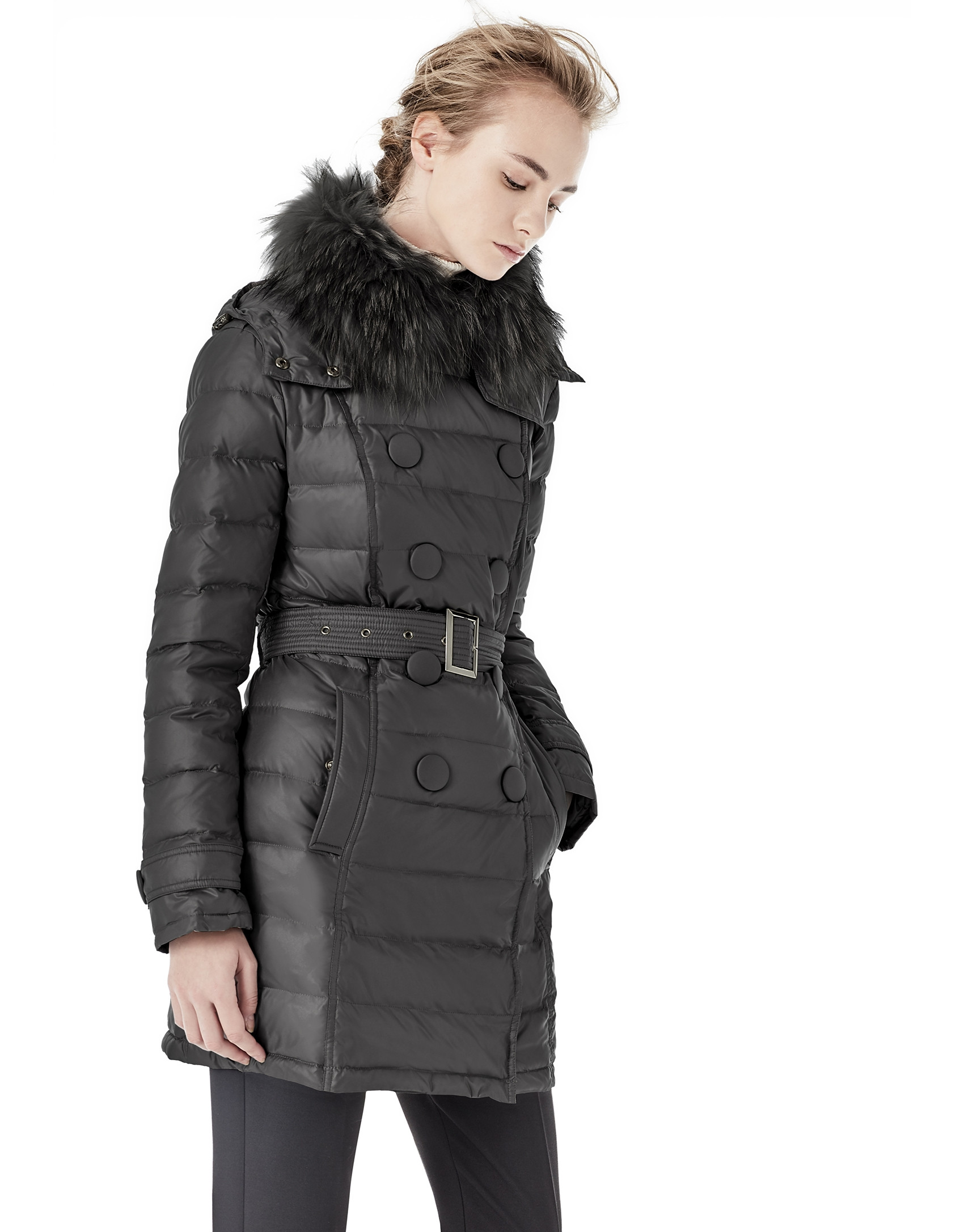 Long black windbreaker with hood
