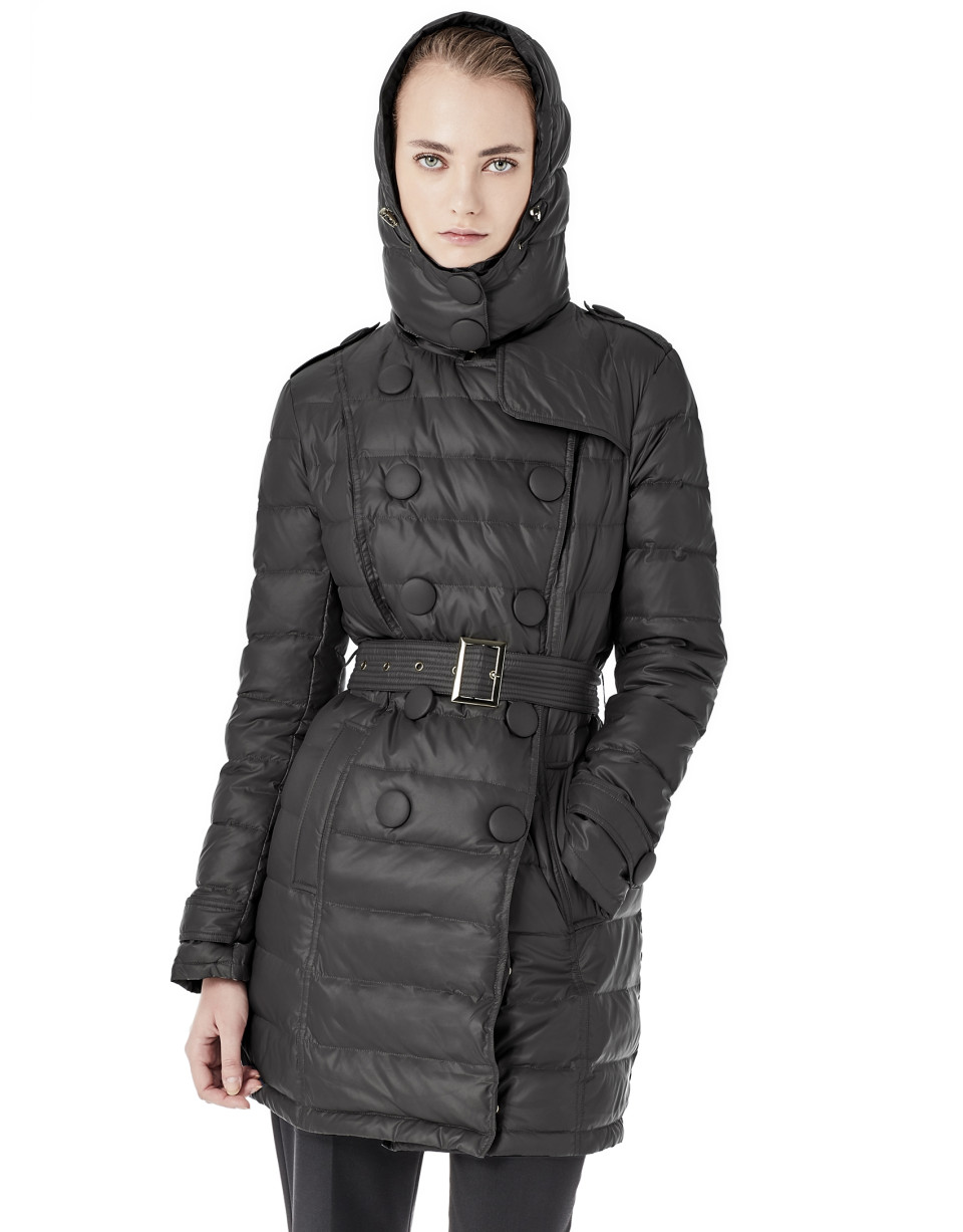 Long black windbreaker with hood